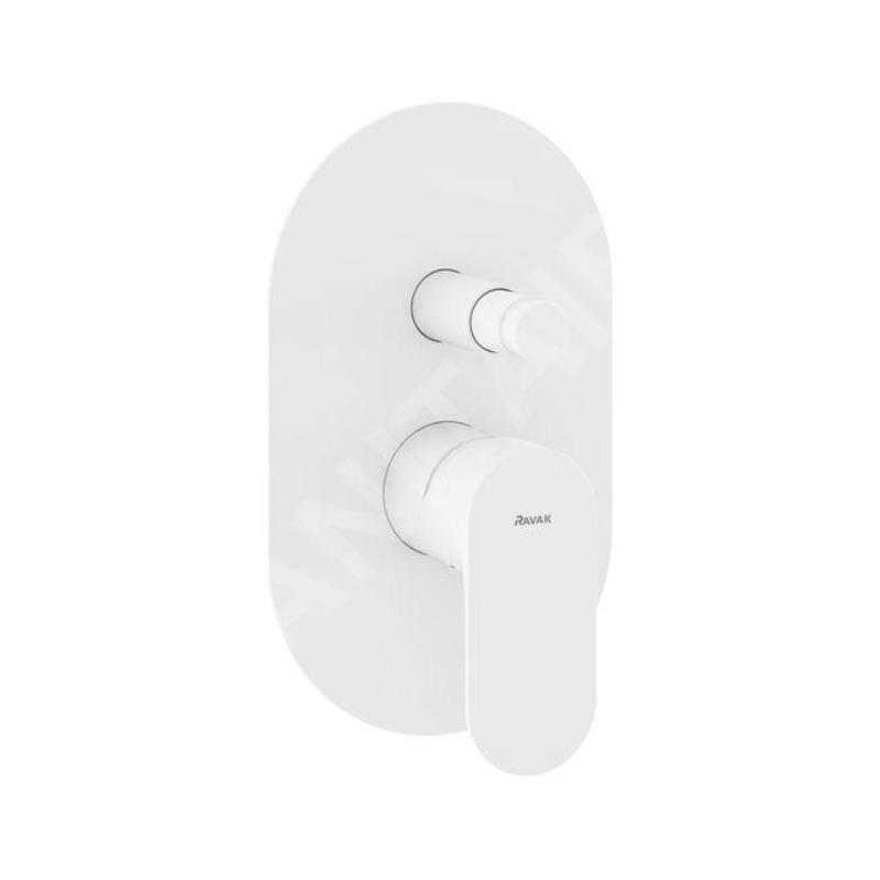 Ravak Eleganta - Mitigeur encastré 2 sorties, avec corps d’encastrement, blanc mat X070261