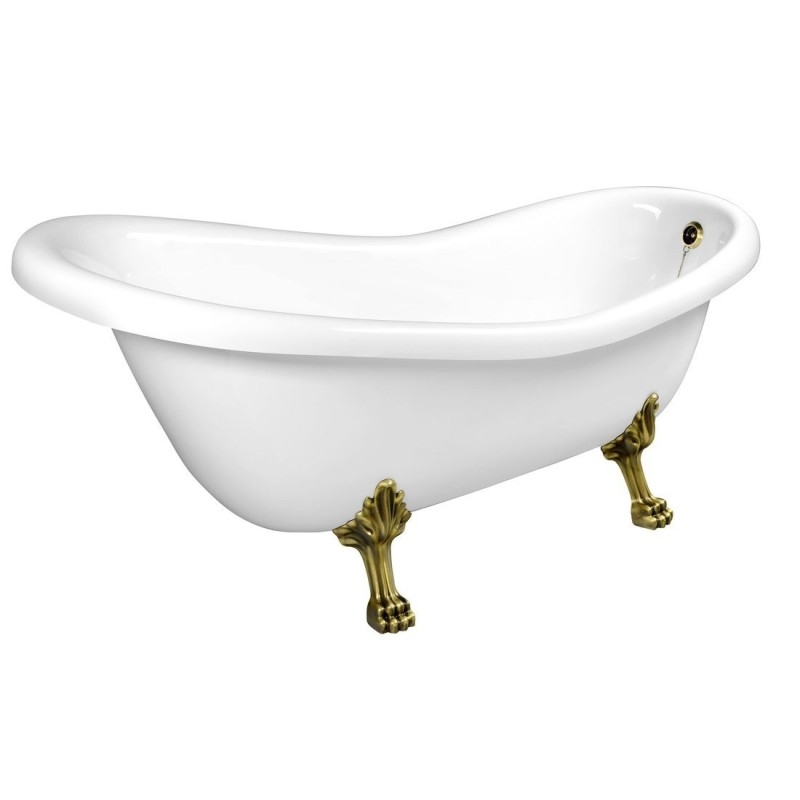 RETRO Freestanding Bath 167,5x76x71cm Bronze Legs, Blanc