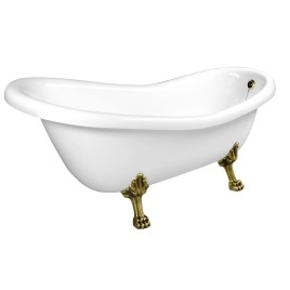RETRO Freestanding Bath 167,5x76x71cm Bronze Legs, Blanc