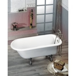 FOXTROT Bain libre 170x75x47cm, Chrome Matt Legs, Blanc