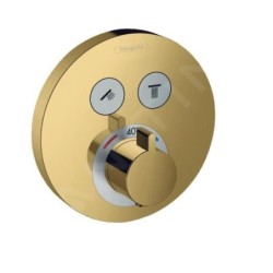 Hansgrohe Shower Select - Mitigeur thermostatique encastré, 2 sorties, or poli 15743990
