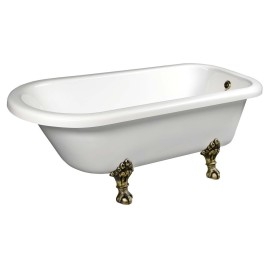 FOXTROT Bain libre 170x75x47cm, Jambes de bronze, Blanc