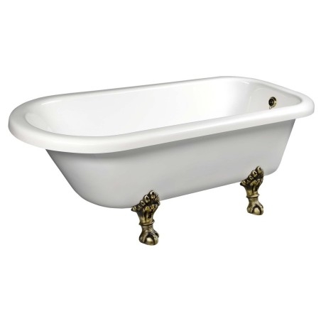 FOXTROT Bain libre 170x75x47cm, Jambes de bronze, Blanc