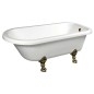 FOXTROT Bain libre 170x75x47cm, Jambes de bronze, Blanc