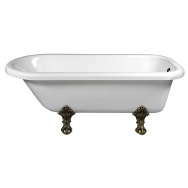 FOXTROT Bain libre 170x75x47cm, Jambes de bronze, Blanc