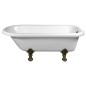 FOXTROT Bain libre 170x75x47cm, Jambes de bronze, Blanc