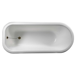 FOXTROT Bain libre 170x75x47cm, Jambes de bronze, Blanc