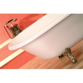 FOXTROT Bain libre 170x75x47cm, Jambes de bronze, Blanc