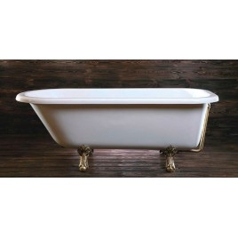 FOXTROT Bain libre 170x75x47cm, Jambes de bronze, Blanc