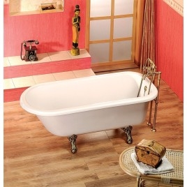 FOXTROT Bain libre 170x75x47cm, Jambes de bronze, Blanc