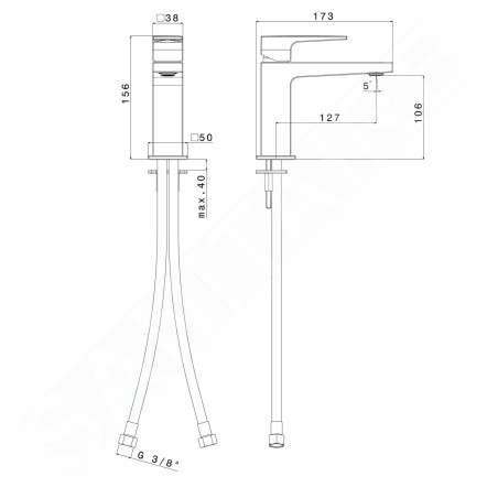 Sapho Dimy - Mitigeur de lavabo, noir mat DM002BL