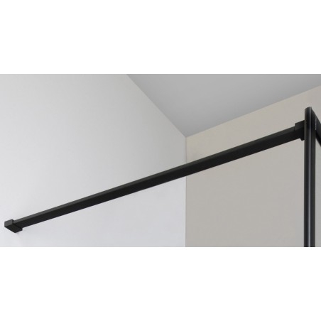 CURE BLACK Profil de barre de support de douche 1400 mm, noir mat