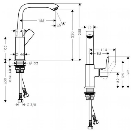 Hansgrohe Metris New - Mitigeur de lavabo 230, chrome 31081000