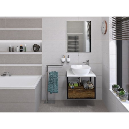 SKARA Rockstone Countertop 595x12x470 mm, blanc mat