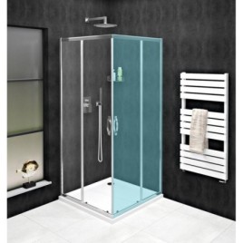 SIGMA SIMPLY Porte de douche coulissante pour entrée d'angle 1000 mm, verre clair
