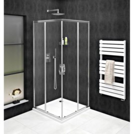 SIGMA SIMPLY Porte de douche coulissante pour entrée d'angle 1000 mm, verre clair