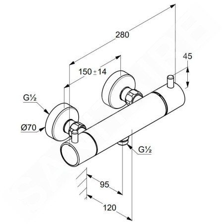 Kludi Bozz - Mitigeur thermostatique de douche, chrome 352030538