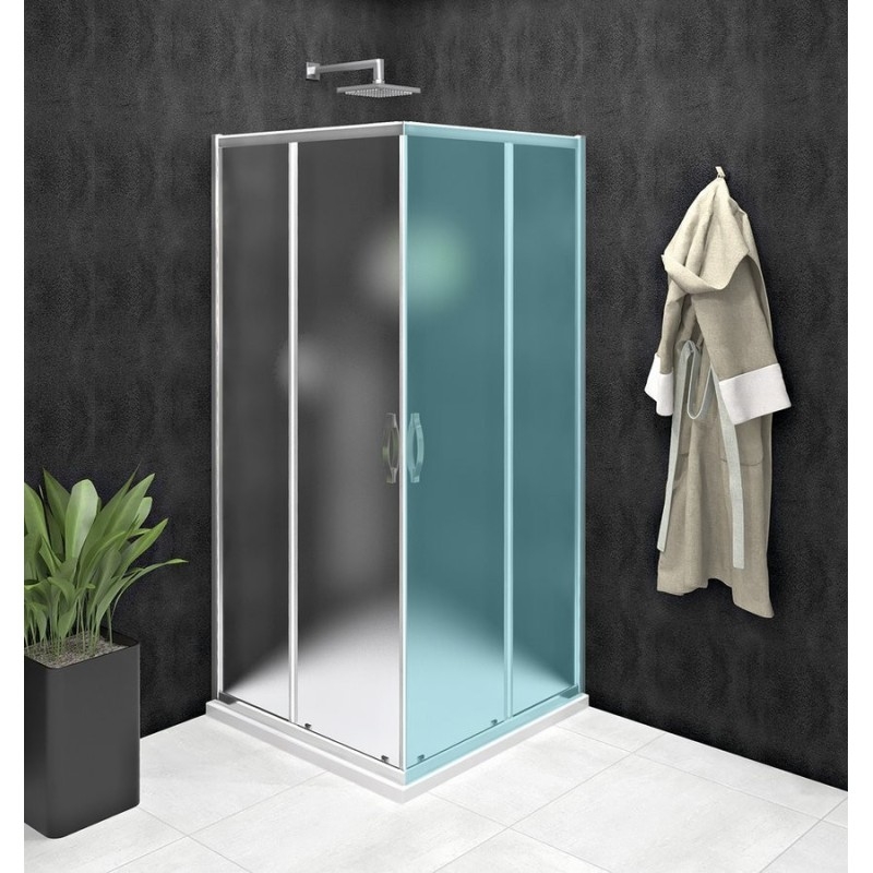 SIGMA SIMPLY Porte de douche coulissante pour entrée d'angle 1000 mm, verre BRICK SIGMA SIMPLY Porte de douche coulissante pour entrée d'angle 1000 mm, verre BRICK