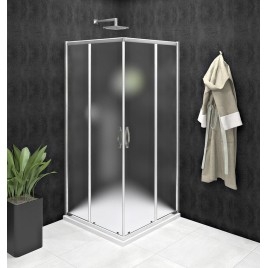SIGMA SIMPLY Porte de douche coulissante pour entrée d'angle 1000 mm, verre BRICK