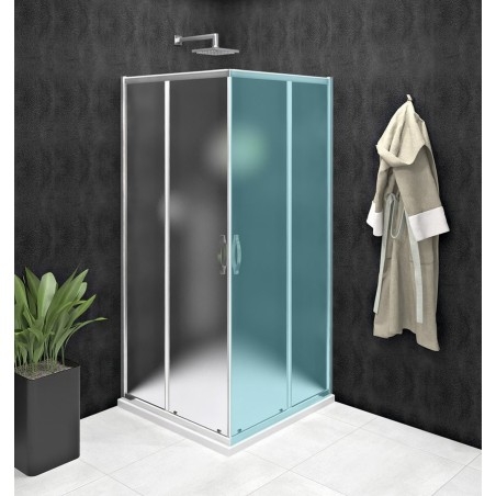 SIGMA SIMPLY Porte de douche coulissante pour entrée d'angle 800 mm, verre BRICK
