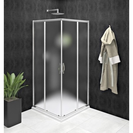 SIGMA SIMPLY Porte de douche coulissante pour entrée d'angle 800 mm, verre BRICK