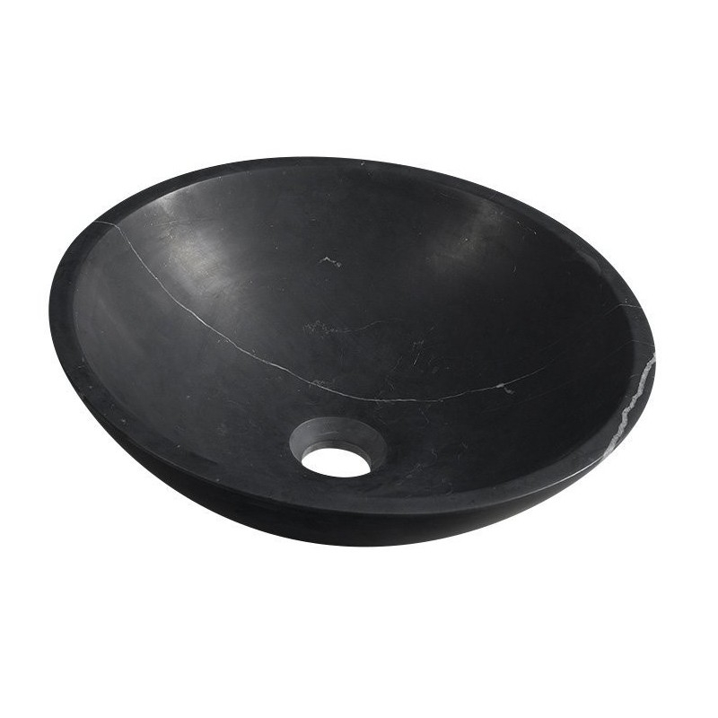 BLOK lavabo en pierre Ø 40 cm, marquin mat noir