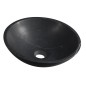 BLOK lavabo en pierre Ø 40 cm, marquin mat noir