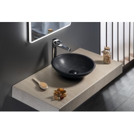 BLOK lavabo en pierre Ø 40 cm, marquin mat noir