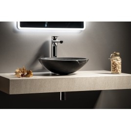 BLOK lavabo en pierre Ø 40 cm, marquin mat noir