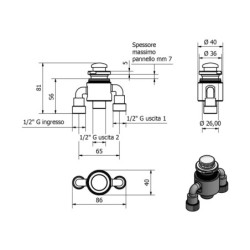 Sapho Accessoires - Inverseur sur bord de baignoire, chrome TDT