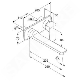 Kludi Ameo - Mitigeur de lavabo encastré, 2 trous, chrome 412450575