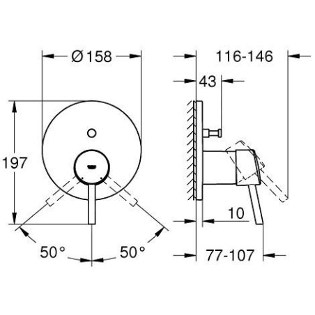 Grohe Concetto - Mitigeur encastrable pour 2 sorties, chrome 24054001