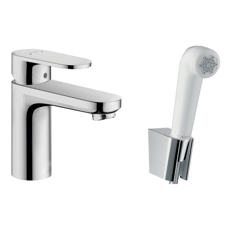 Hansgrohe Vernis Blend - Mitigeur de lavabo avec douchette à main Bidette, chrome 71215000