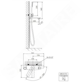 Steinberg 390 - Mitigeur thermostatique de baignoire avec accessoires, chrome 390 3172