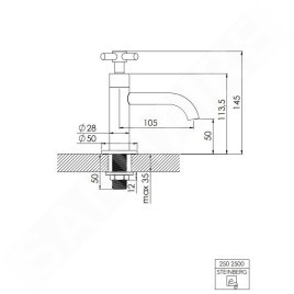 Steinberg 250 - Robinet de lavabo, noir 250 2500 S