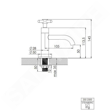 Steinberg 250 - Robinet de lavabo, noir 250 2500 S