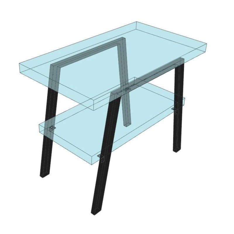 Support en acier TWIGA 80x67cm, noir mat, 2 pcs. Support en acier TWIGA 80x67cm, noir mat, 2 pcs.