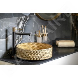 Sapho Solaris - Mitigeur de lavabo, noir mat/doré WD006G