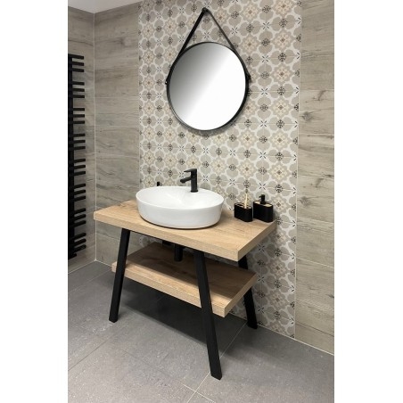 Table de lavabo TWIGA 80x72x50 cm, chêne noir mat/Rover