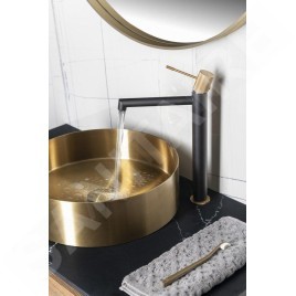 Sapho Solaris - Mitigeur de lavabo, noir mat/doré WD006G