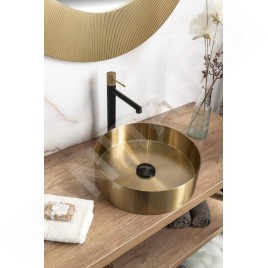 Sapho Solaris - Mitigeur de lavabo, noir mat/doré WD006G