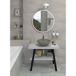 Table de lavabo TWIGA 90x72x50 cm, chêne noir mat/ancien