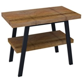 Table de lavabo TWIGA 90x72x50 cm, noir mat/bois neuf