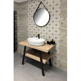 Table de lavabo TWIGA 100x72x50 cm, chêne noir mat/Rover