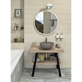 Table de lavabo TWIGA 100x72x50 cm, chêne noir mat/Rover