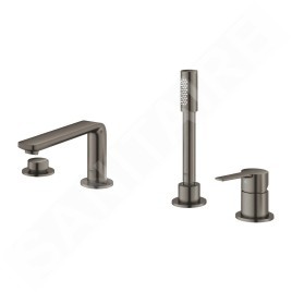 Grohe Lineare - Mitigeur au bord de baignoire 4 trous, Hard Graphite brossé 19577AL1