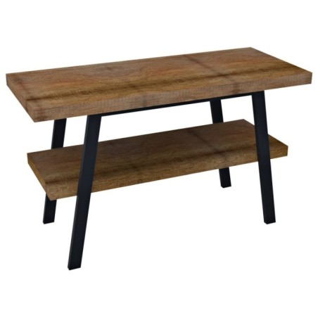 Table de lavabo TWIGA 120x72x50 cm, noir mat/bois neuf