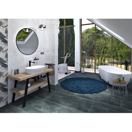 Table de lavabo TWIGA 130x72x50 cm, chêne noir mat/Rover