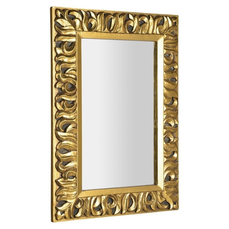 Miroir ZEEGRAS avec cadre, 70x100cm, or