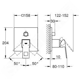 Grohe Eurocube - Mitigeur encastré pour 3 sorties, Hard Graphite brossé 24094AL0